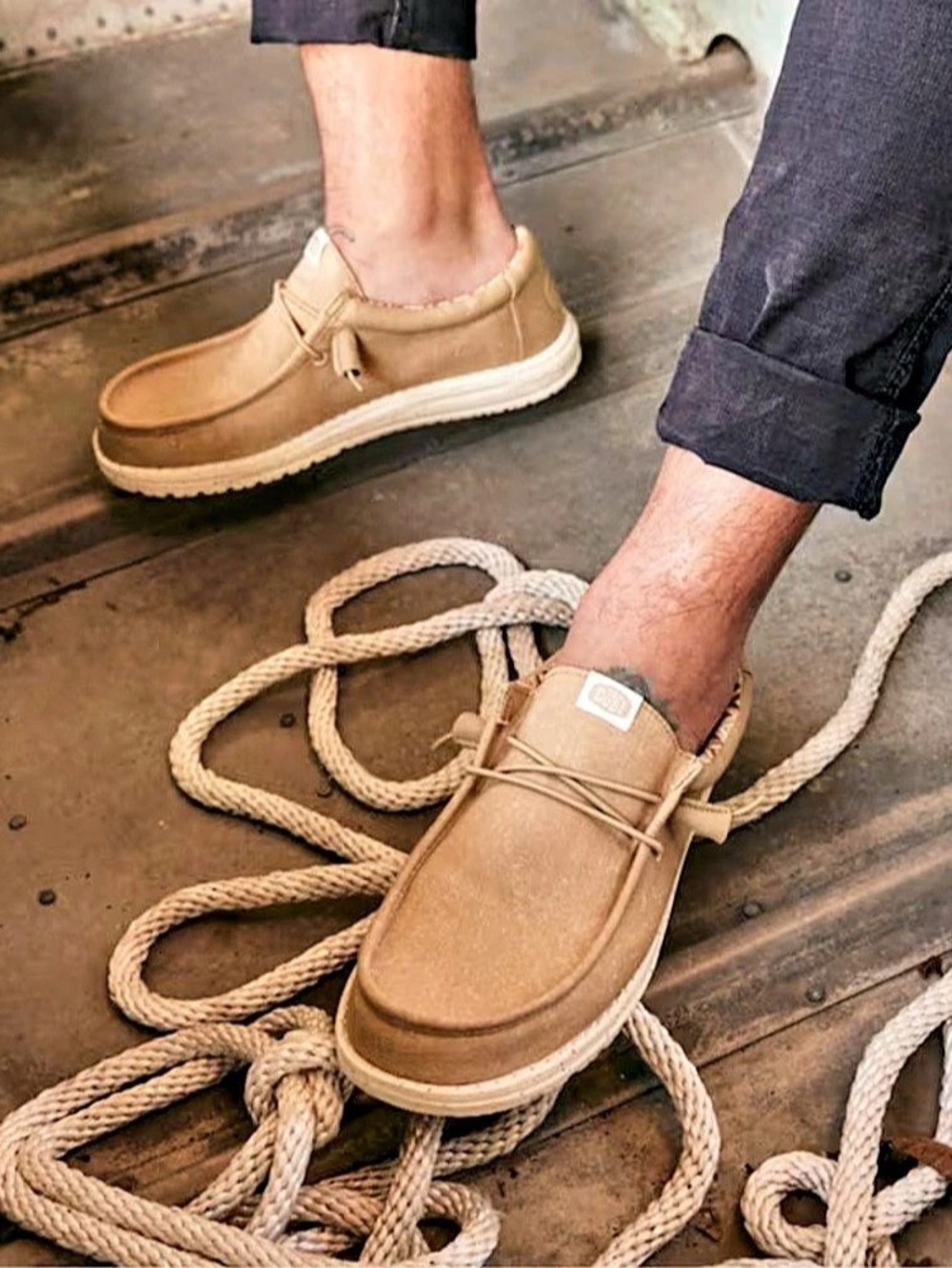 HEY DUDE Wally Classic Men's Tan Slip-On Shoes